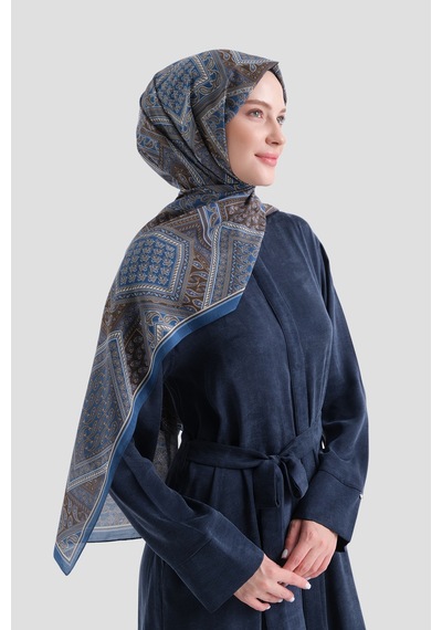Armine Elegance Pamuk - İpek Şal As464 Lacivert