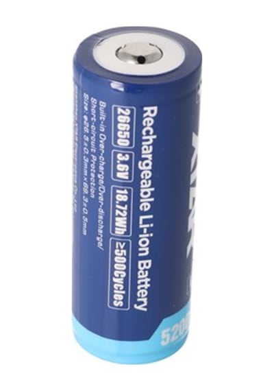 Xtar 26650 5200Mah. 3.6V 3.7V Li Ion Pil. Pcb Korumalı. 26.5X
