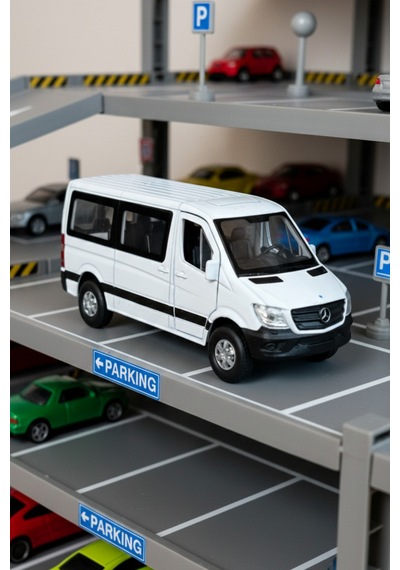 Craftivio Beyaz 1:43 Ölçek Die Cast Kapıları Açılır Lisanslı Mercedes Sprinter Oyuncak Metal Model Araba Çok Renkli