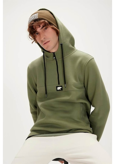 Bad Bear Erkek Sweatshirt Haki 19.02.27.027 Defence Half-zıp 24kyz6000001 Yz6030 Haki