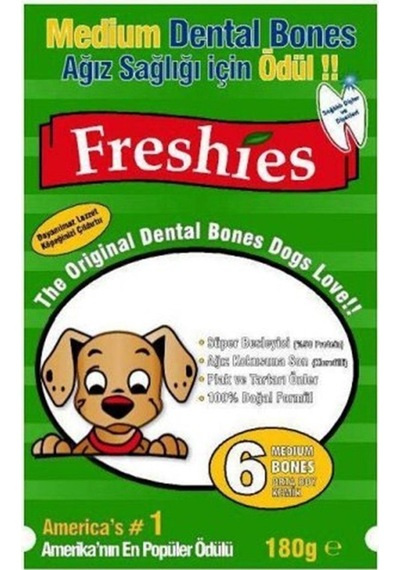 Freshy Ağız Kokusu Önleyici Yeşil Kemik - 6 Adet