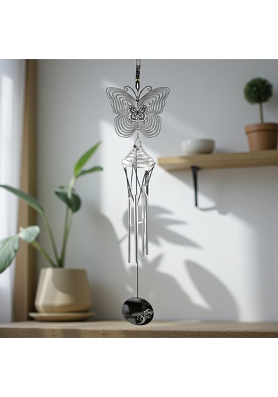 Feng Shui Kelebek Temalı Rüzgar Çanı Dış Mekan Bahçe Balkon Süsü Yeni Ev & Arkadaş Hediyesi 60 Cm. 60 Cm