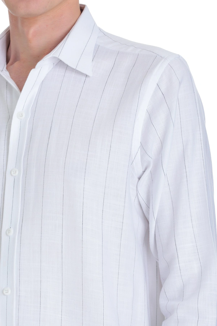 Hatemoğlu Siyah Comfort Fit Çizgili Slim Yaka 100% Pamuk Uzun Kollu Spor Gömlek 4111999 Hatemoğlu Siyah Comfort Fit Çizgili Slim Yaka 100% Pamuk Uzun Kollu Spor Gömlek 4111999