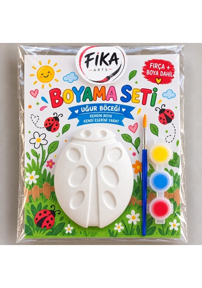 Uğur Böceği Rölyef Figür Taş Tozu Boyama Seti
