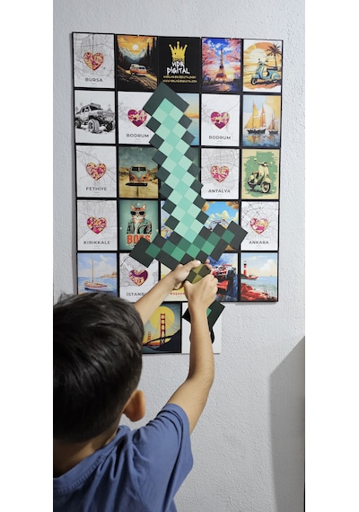 Minecraft Temalı Elmas Kılıc Ahşap Oyuncak