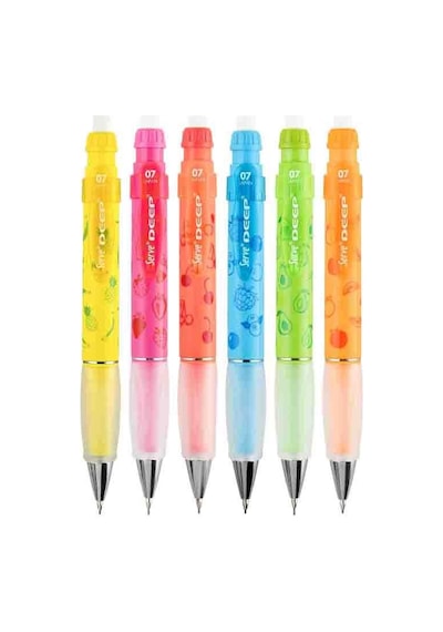 Serve Deep Mekanik Uçlu Kalem 0.7 Mm Meyve Serisi - 6'lı Set