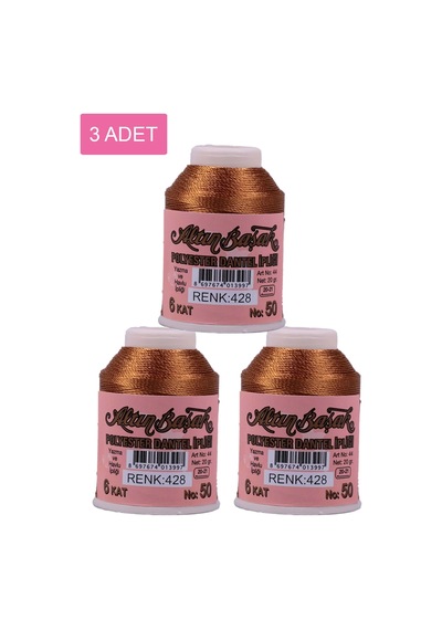 3 Adet Altınbaşak Oya Ve Dantel İpi 20 Gr - Royaleks - No: 428