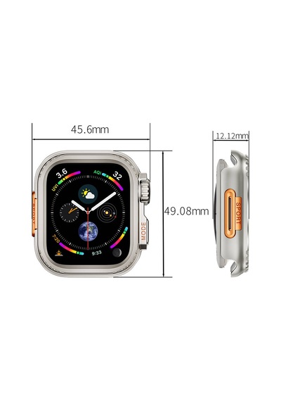 Apple Uyumlu  Watch 7 45mm To Ultra 49mm Kasa Dönüştürücü Zore Gard 33