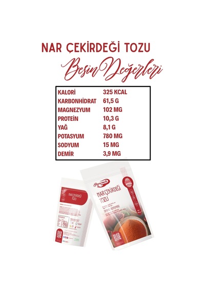 250 Gr Nar Çekirdeği Tozu % 100 Doğal