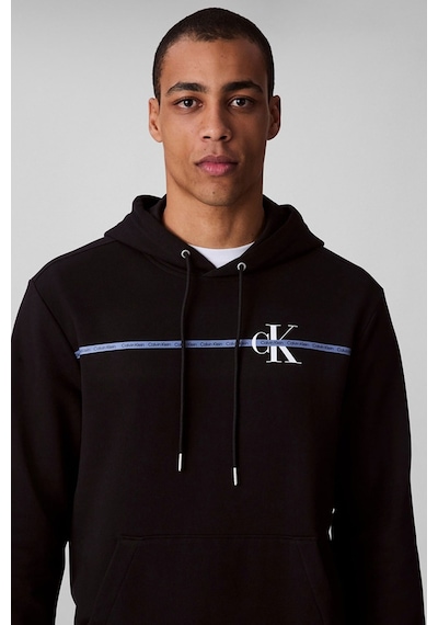 Calvin Klein Erkek Ls Eu 350terry Sp Ck Str Graphıc Sweatshirts Black