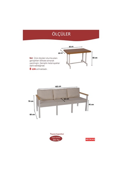 Neokas Metal Bahçe Oturma Grubu, Balkon Takımı, Kafe Koltuğu, Bekleme Alanı Koltuğu, 1 Adet Üçlü Koltuk Beyaz Neokas Metal Bahçe Oturma Grubu, Balkon Takımı, Kafe Koltuğu, Bekleme Alanı Koltuğu, 1 Adet Üçlü Koltuk Beyaz