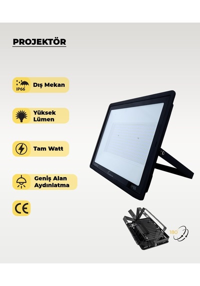 400w Led Projektör 3200k Sarı Işık 1 Adet