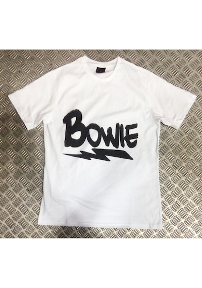 Stoned&Fame Bowie Baskılı Unisex %100 Pamuk Beyaz T-shirt Beyaz