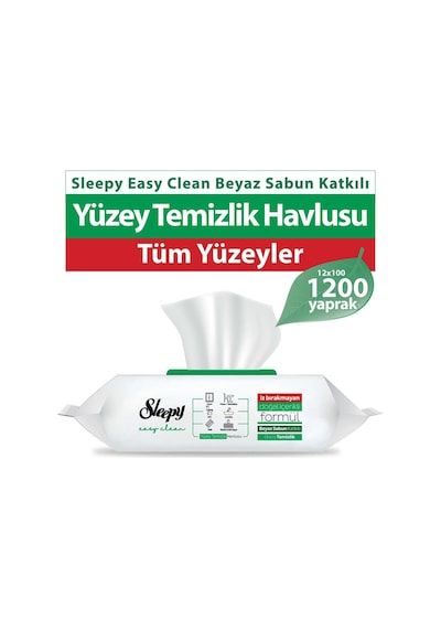 Sleepy Easy Clean Yüzey Temizlik Havlusu 100 Yaprak X 12 Adet Tekli