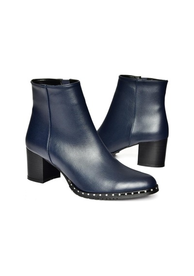 Fox Shoes C654013309 Lacivert Kalın Topuklu Kadın Bot Lacivert