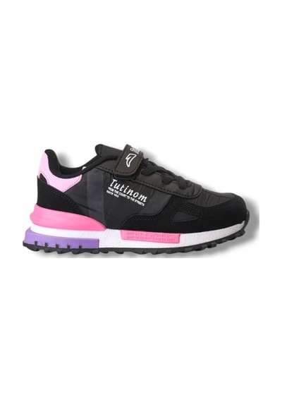 Tutinom 807-26 Anatomik Paraşüt Kumaş Kız Çocuk Sneaker Siyah Pembe 31-35 Siyah