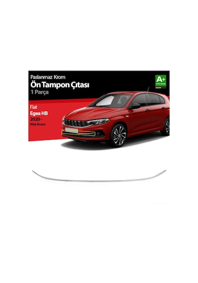 S-Dizayn  Fiat Egea HB Krom Ön Tampon Çıtası 2020 Üzeri (Mat Krom)