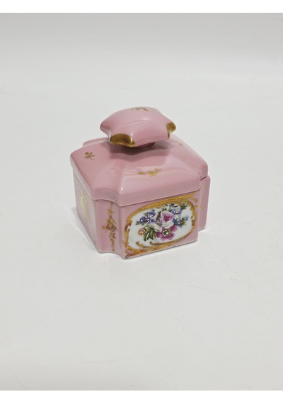 Couleuvre Limoges Çiçek Desenli Porselen Takı Kutusu 9x9x10cm