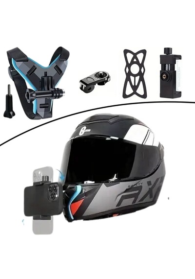 Motorsiklet Kask Önü Takılan Telefon Tutucu Aksiyon Kamerası Takılabilen Aparat 5492 Çr