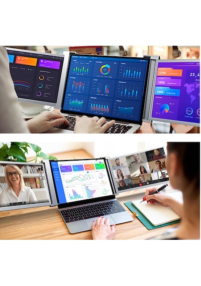 Npo Npm20 30 MS 60 Hz 15.4" FHD 1080p Ips Type-c Taşınabilir Dizüstü 2'li Monitör Çoklayıcı Notebook Monitör