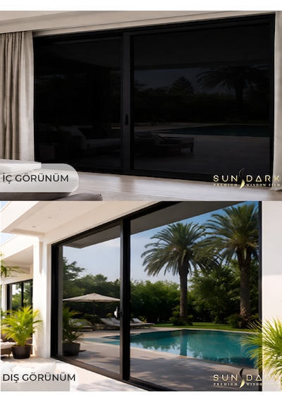 Sundark 152 Cm X 10 Metre Içten Siyah / Dıştan Aynalı Blacksilver Cam Filmi Uygulama Setli