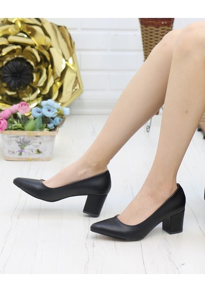 Nesilshoes Nesil Shoes Bln 410 Siyah Günlük Topuklu Kadın Ayakkabı