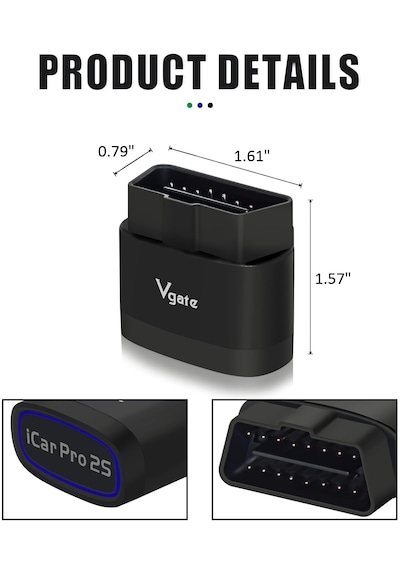Pro 2S Bluetooth 5.2 Araç Tarama Aracı, iPhone, Android ve Windows için