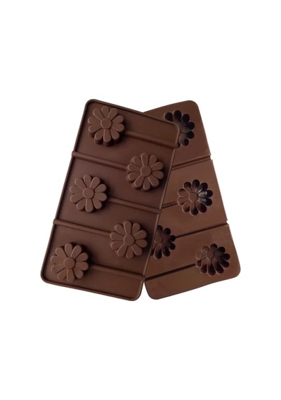 Silikon Çiçek Lolipop Şeker Izomalt Kalıbı 5'li Goldcakes