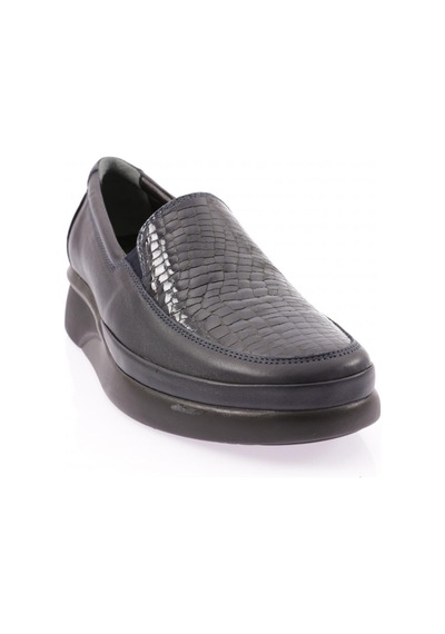 Dgn 3601 Kadin Kalin Taban Comfort Ayakkabi Lacivert Kroko