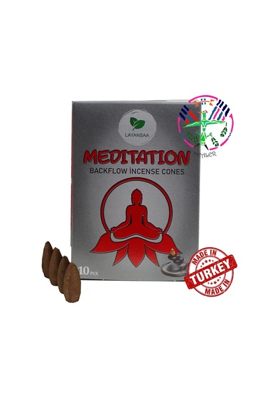 Meditation - Meditasyon Özel Aromalı Geri Akış Backflow Özel Aromalı Tütsü 10 Adet Konik Tütsü Geri