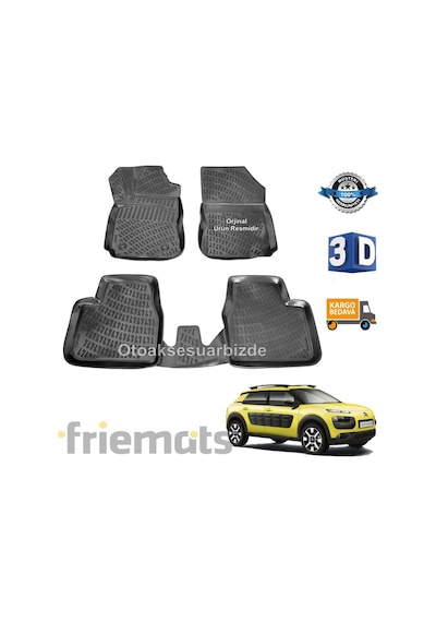 Citroen C4 Cactus 3D Paspas Havuzlu 2015-2020 Arası Friemats N11.8013