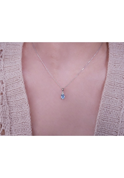 Sirius Pırlanta Ve Sky Blue Topaz Serenity Kolye 0817p0063