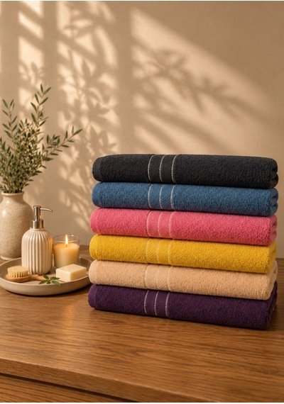 Home Pamuklu Havlu 6 Lı 90x150 Çok Renkli
