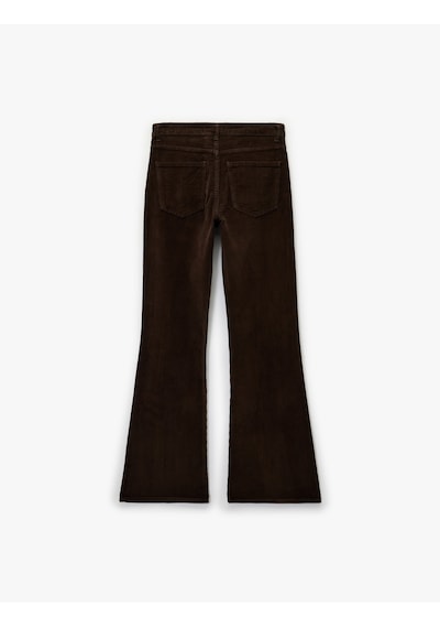 Koton Dar Kesim Düğmeli Cepli İspanyol Paça Kadife Pantolon - Flare Jeans Koyu Kahverengi 6wal40029mw Koyu Kahve Koton Dar Kesim Düğmeli Cepli İspanyol Paça Kadife Pantolon - Flare Jeans Koyu Kahverengi 6wal40029mw Koyu Kahve