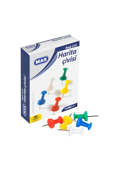 Mas Harita Çivisi Karışık Renkli 315