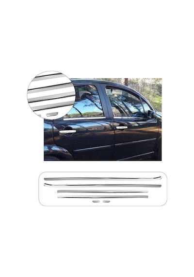 Citroen C3 Uyumlu 2009 Ve Üzeri Krom Cam Çıtası 6 Parça Paslanmaz Çelik