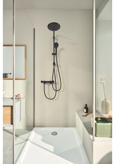 Grohe Tempesta System 250 Duvara Monte Duş Sistemi, Yön Değiştiricili, Mat Siyah - 269802431 Siyah