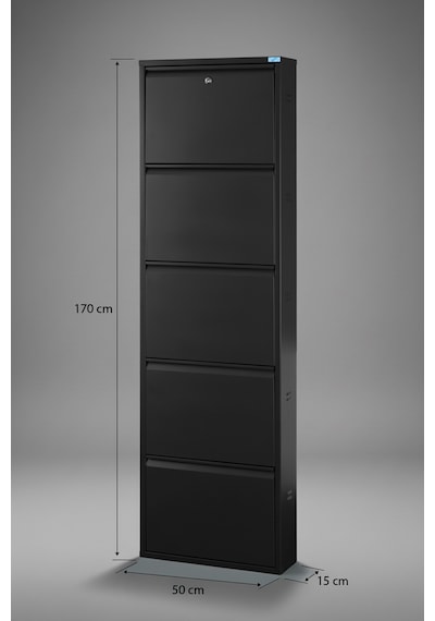 Metal Ayakkabılık 5'li Kilitli Model Siyah