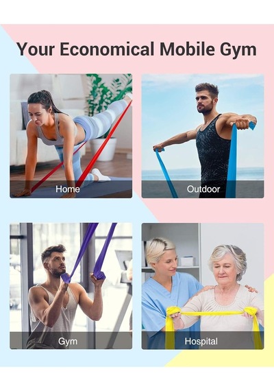 Leyaton 4'lü Pilates Bandı Seti +kapı Aparatı Çok Renkli Tek Ebat, 4pltsst