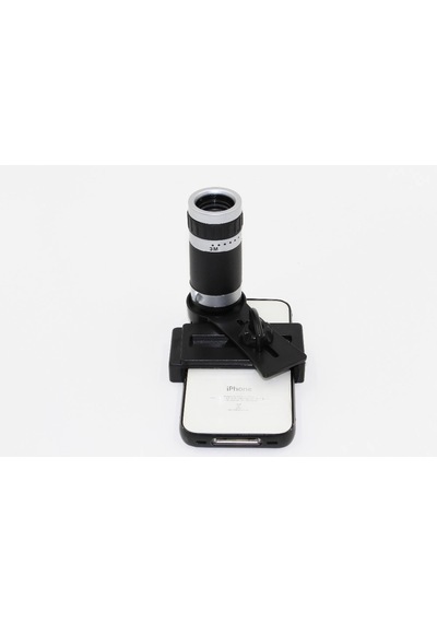 8x18 Zoom Teleskop Telefon Kamera Lensi Mini El Dürbünü Siyah