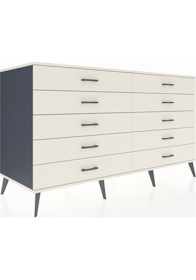 Kronos Konsol 10 Çekmeceli 176x59x99 Antrasit-aytaşı Antrasit-aytaşı