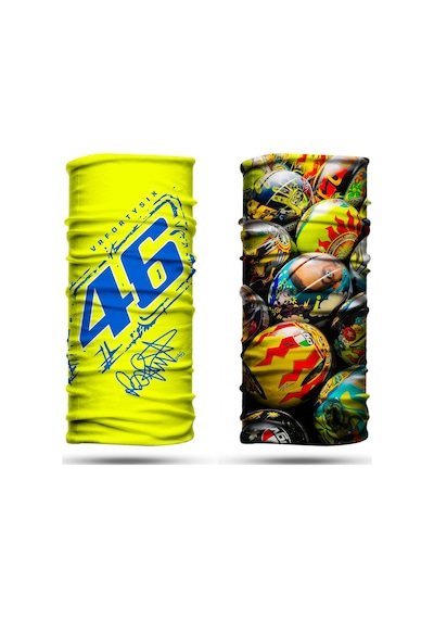 Dair Rossi Kask Desenli 2'li Set Boyunluk Bandana Outdoor Balaklava Yüz Maskesi Kafa Bandı