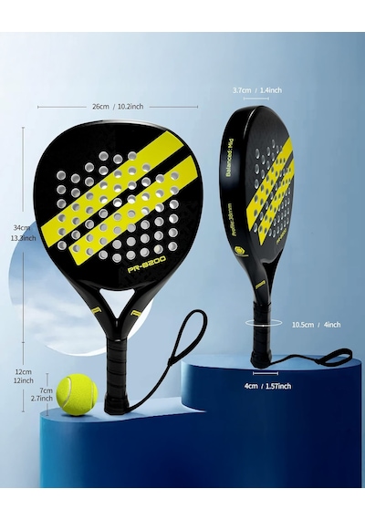 Karbon Fiber Padel Raketi Sarı
