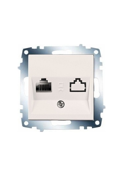 Viko Karre Beyaz Tekli Data Cat-6 İnternet Prizi Çerçevesiz - 90967078