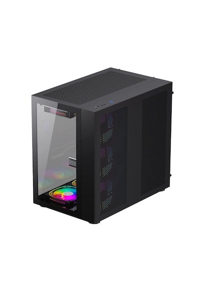 SNT Warzone II Midi Tower 7x120 MM ARGB Uzaktan Kumanda Atx Siyah Gaming Kasa