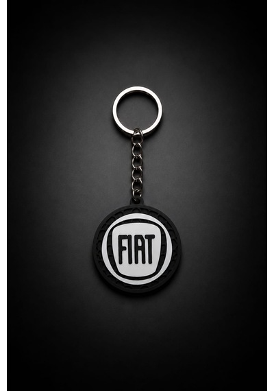 Fiat Logolu Anahtarlık Otomobil Anahtarlığı Siyah Beyaz