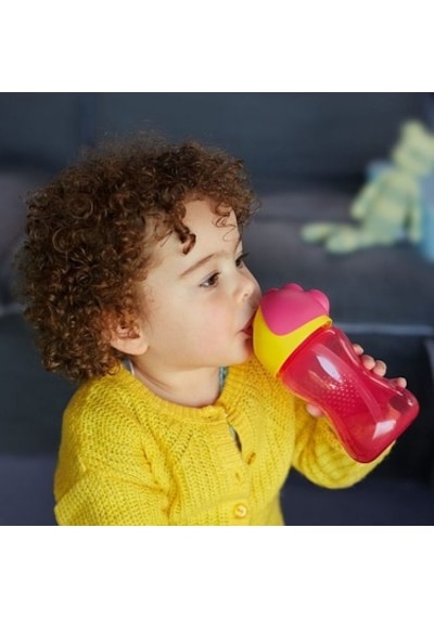 Pipetli Bardak, 300 Ml Kapasiteli, Pembe-sarı Renk Seçeneği Açık Mavi
