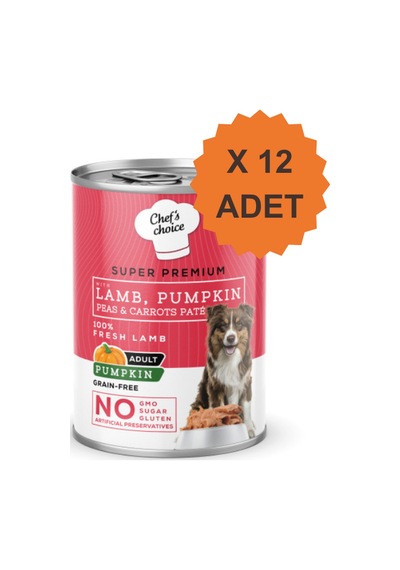 Chefs Choice Hipoalerjenik Kuzu Etli Ve Balkabaklı Tahılsız Ezme Yetişkin Köpek Konservesi 400gr X 12 Adet