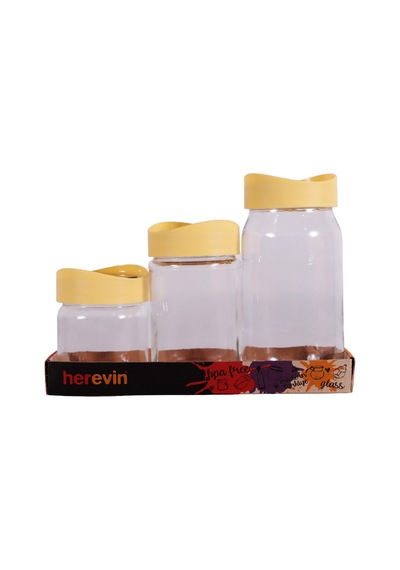 Herevin 149378-482 Kavanoz Seti 3'lü 425-660-1000 Ml Krem