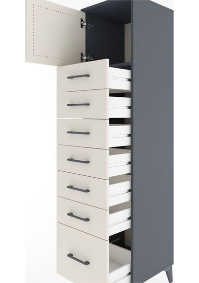Hyperion Dolap Tek Raflı 7 Çekmeceli Tek Kapaklı 44x44x182 Antrasit-aytaşı Antrasit Hyperion Dolap Tek Raflı 7 Çekmeceli Tek Kapaklı 44x44x182 Antrasit-aytaşı Antrasit